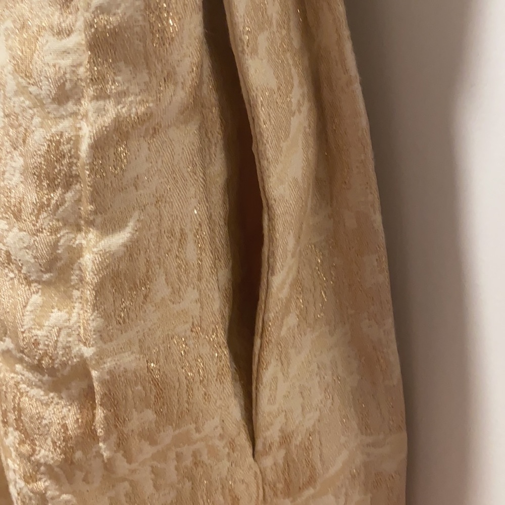 v-neck dress with jacquard metallic pattern - Picture 3 of 4